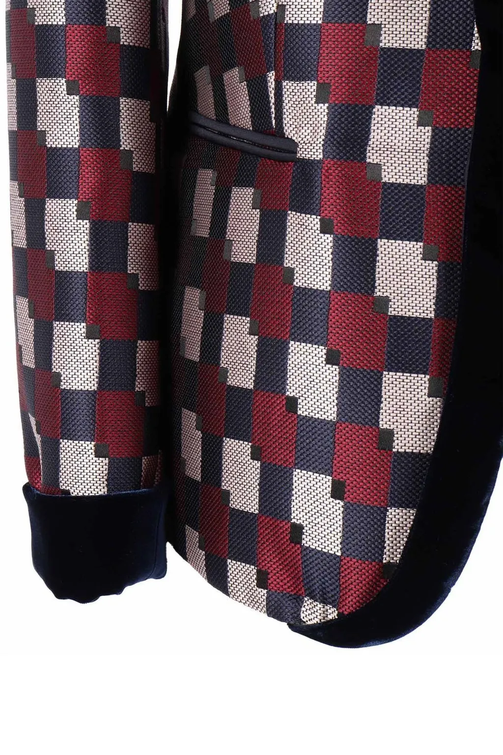 Pattern-Printed Single-Breasted Blazer