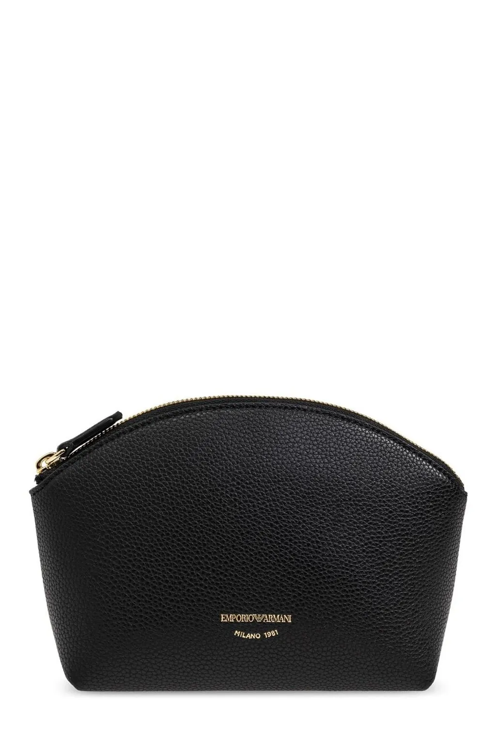 Logo-Stamp Zipped Cosmetic Bag