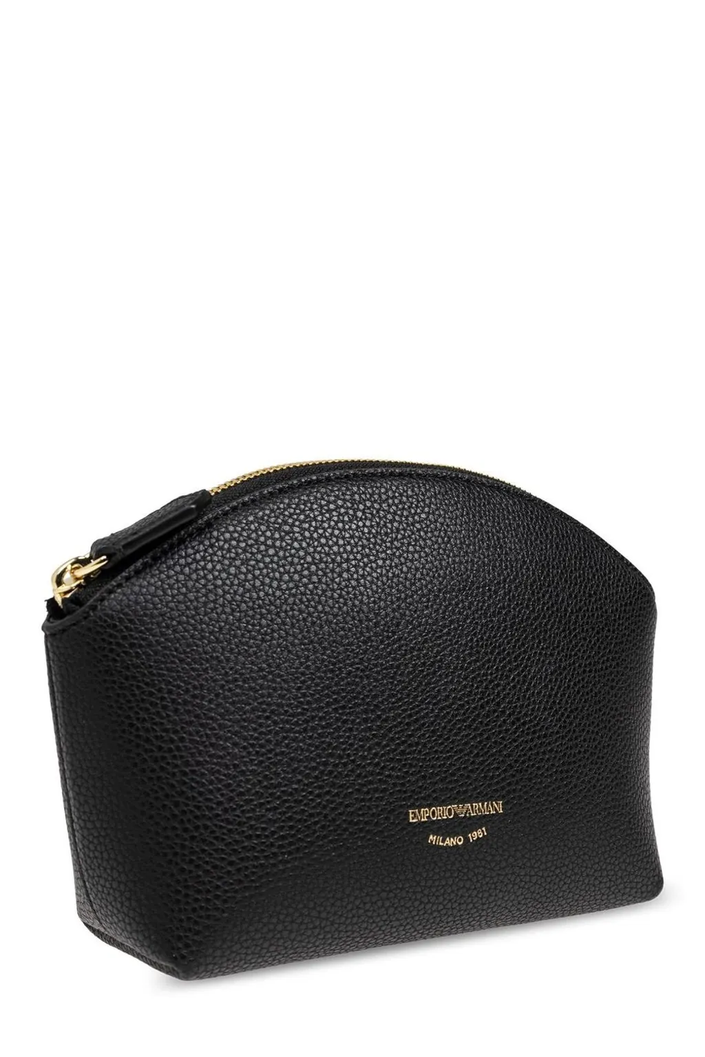 Logo-Stamp Zipped Cosmetic Bag