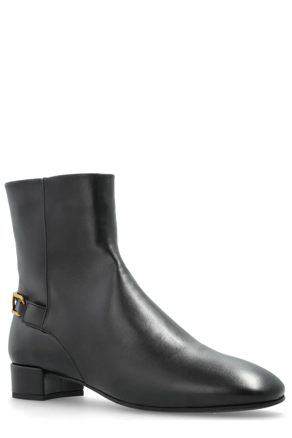 Logo Plaque Zip-Up Ankle Boots