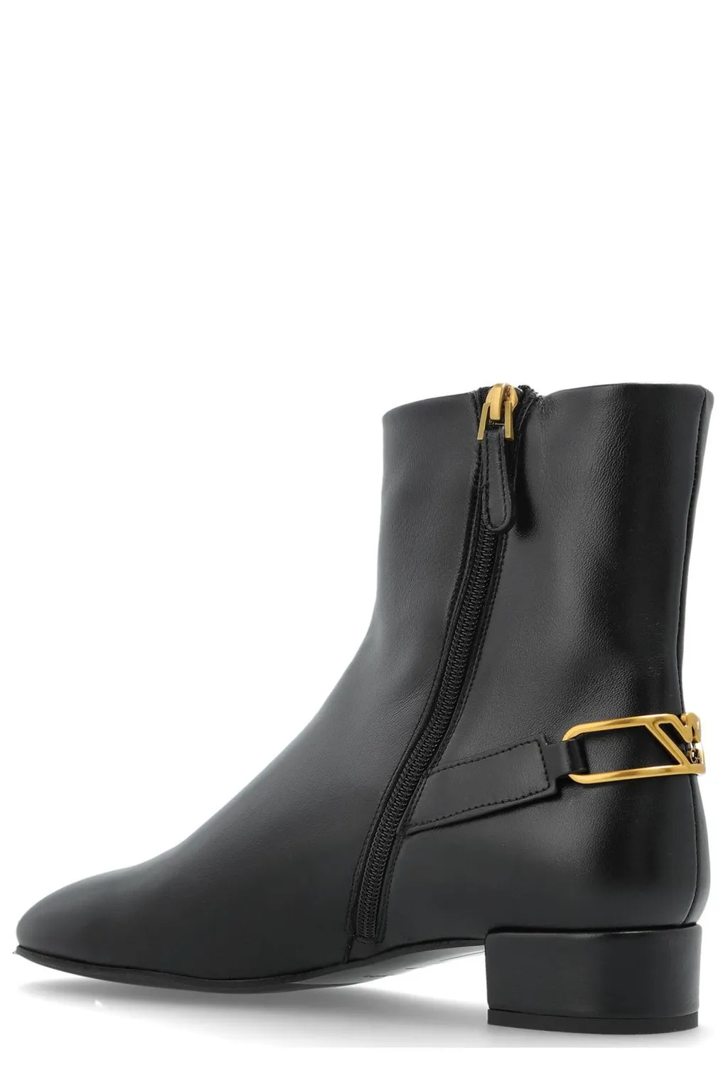 Logo Plaque Zip-Up Ankle Boots