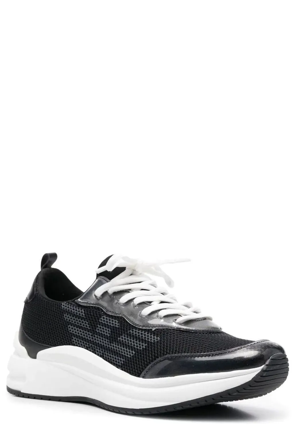 Transparent-Detailed Lace-Up Sneakers