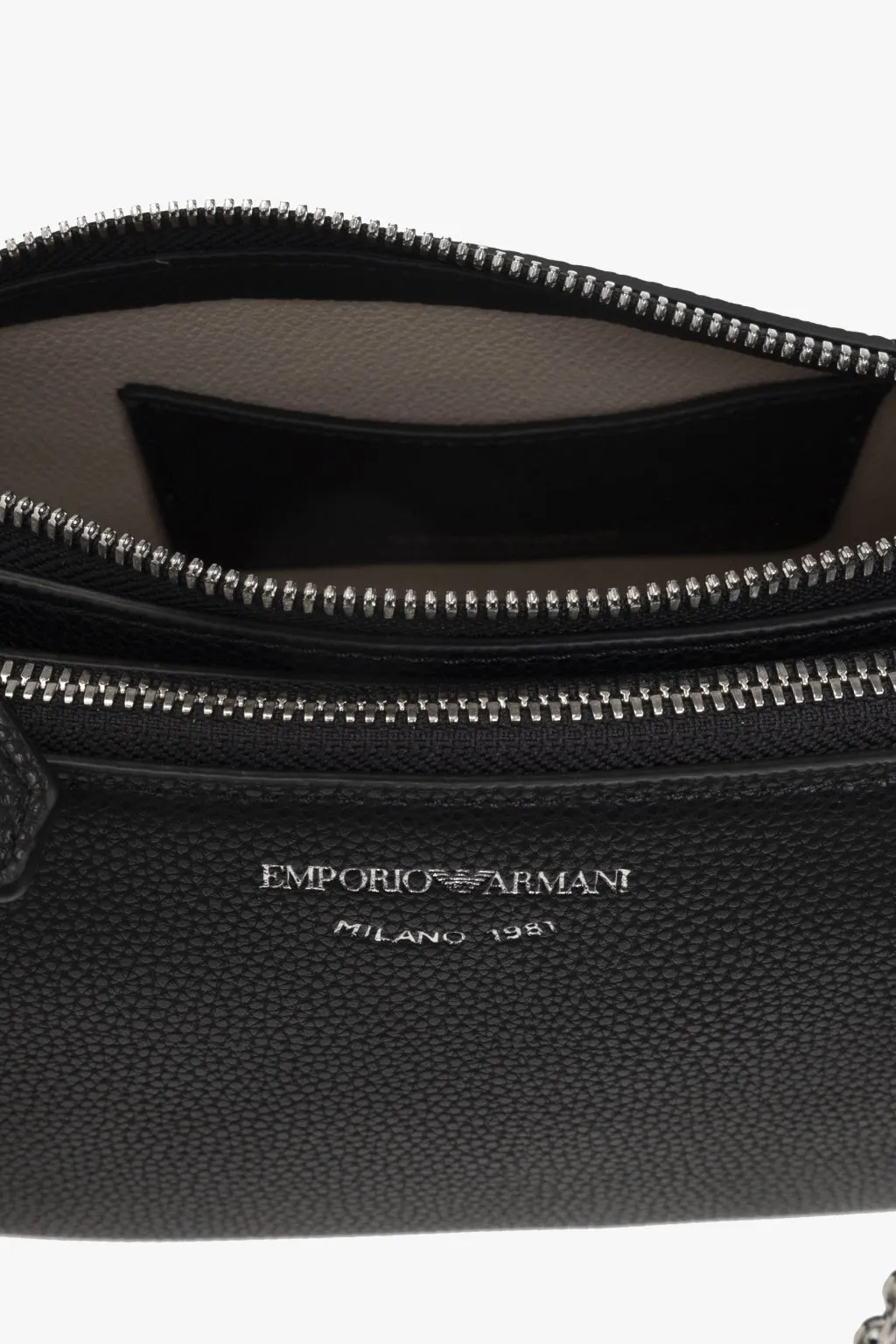 Logo Printed Zipped Crossbody Bag