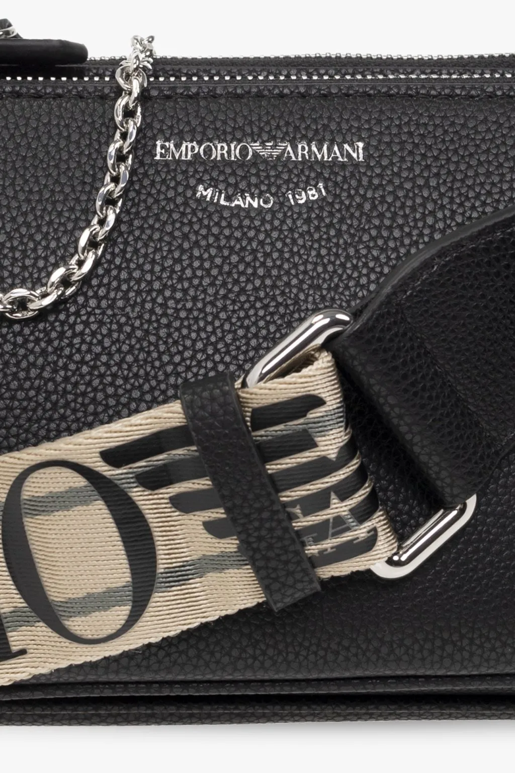 Logo Printed Zipped Crossbody Bag