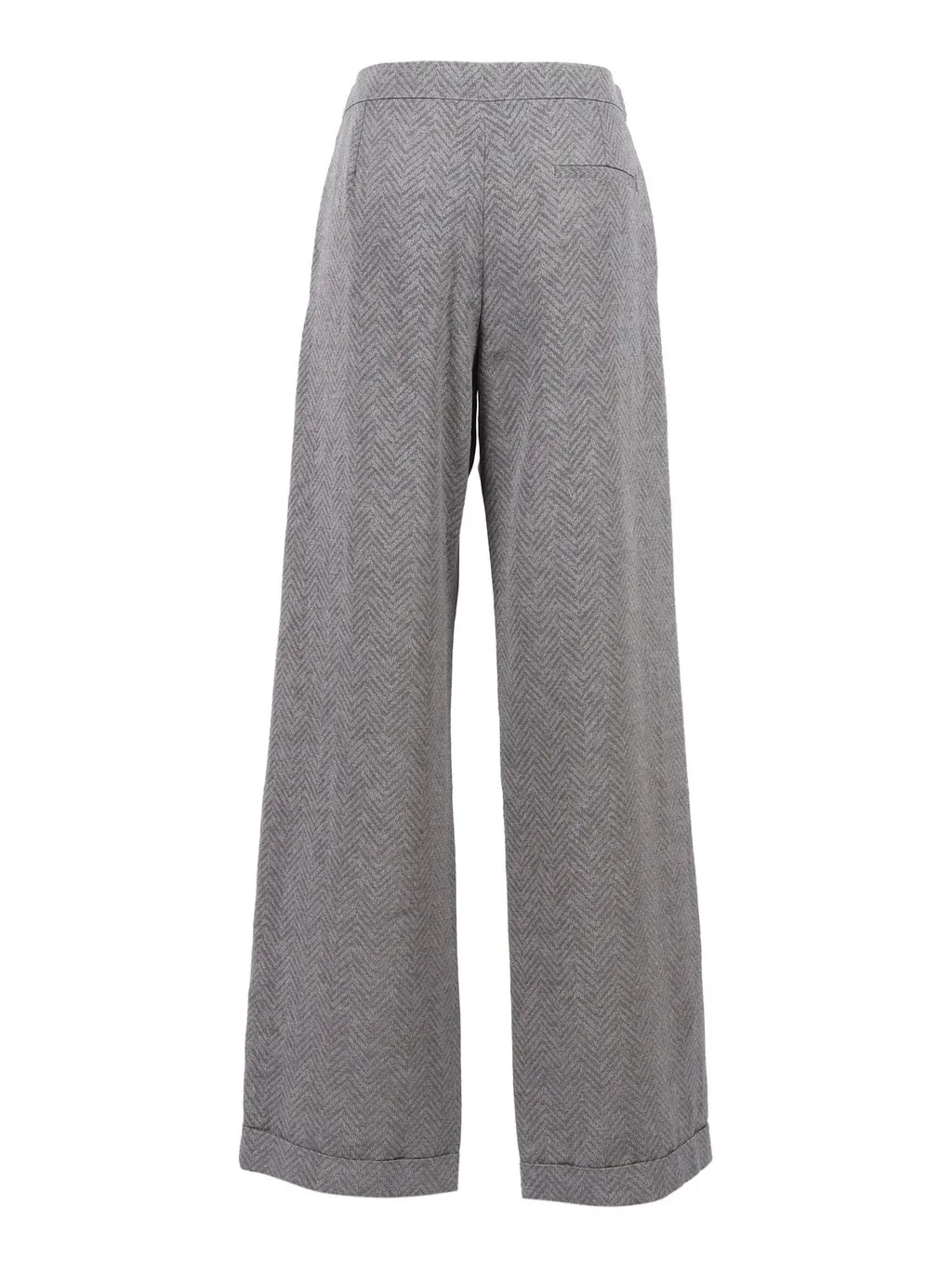Herringbone Cuffed Hem Trousers