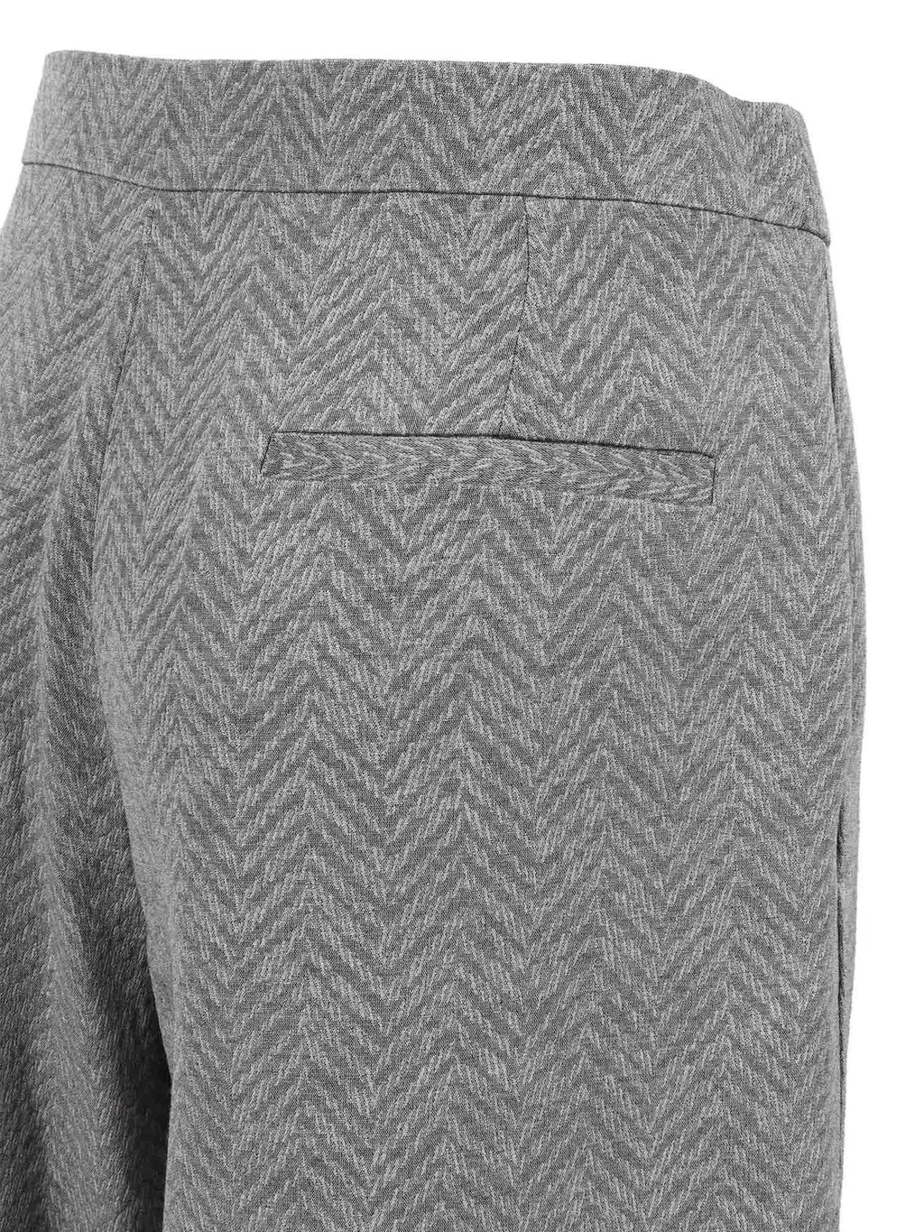 Herringbone Cuffed Hem Trousers