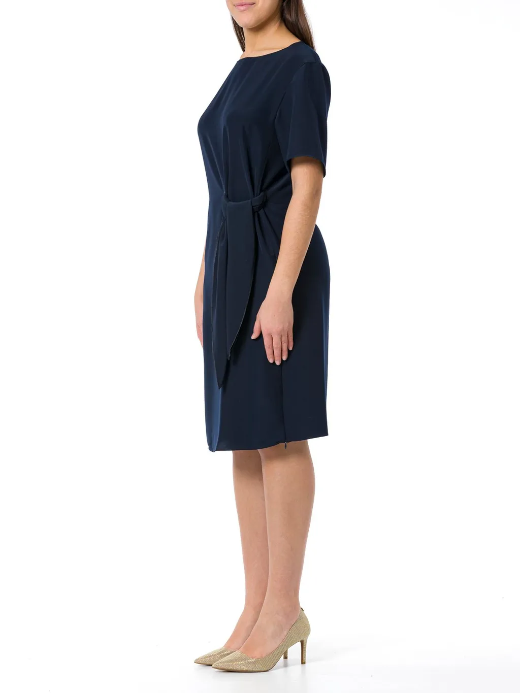 Crewneck Side Tie Mini Dress