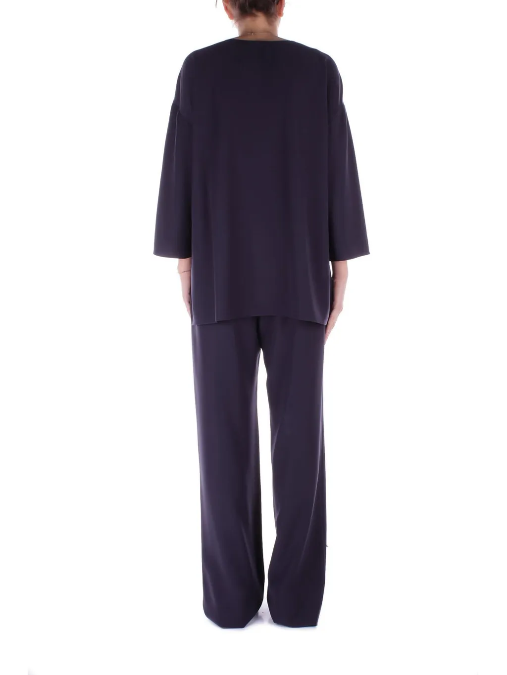 Keyhole Neck Side Slit Blouse