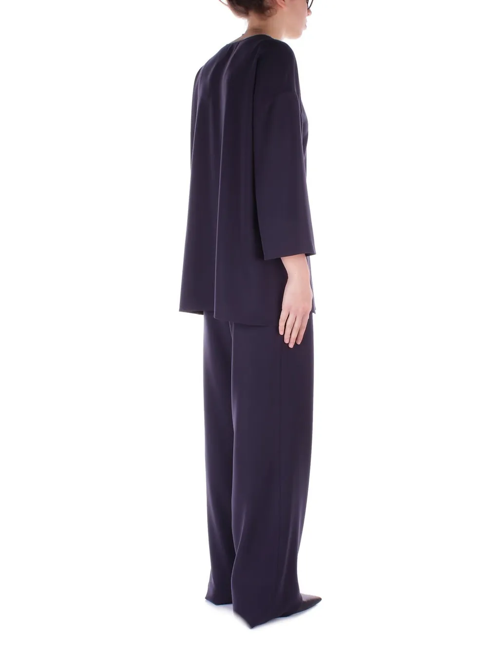 Keyhole Neck Side Slit Blouse