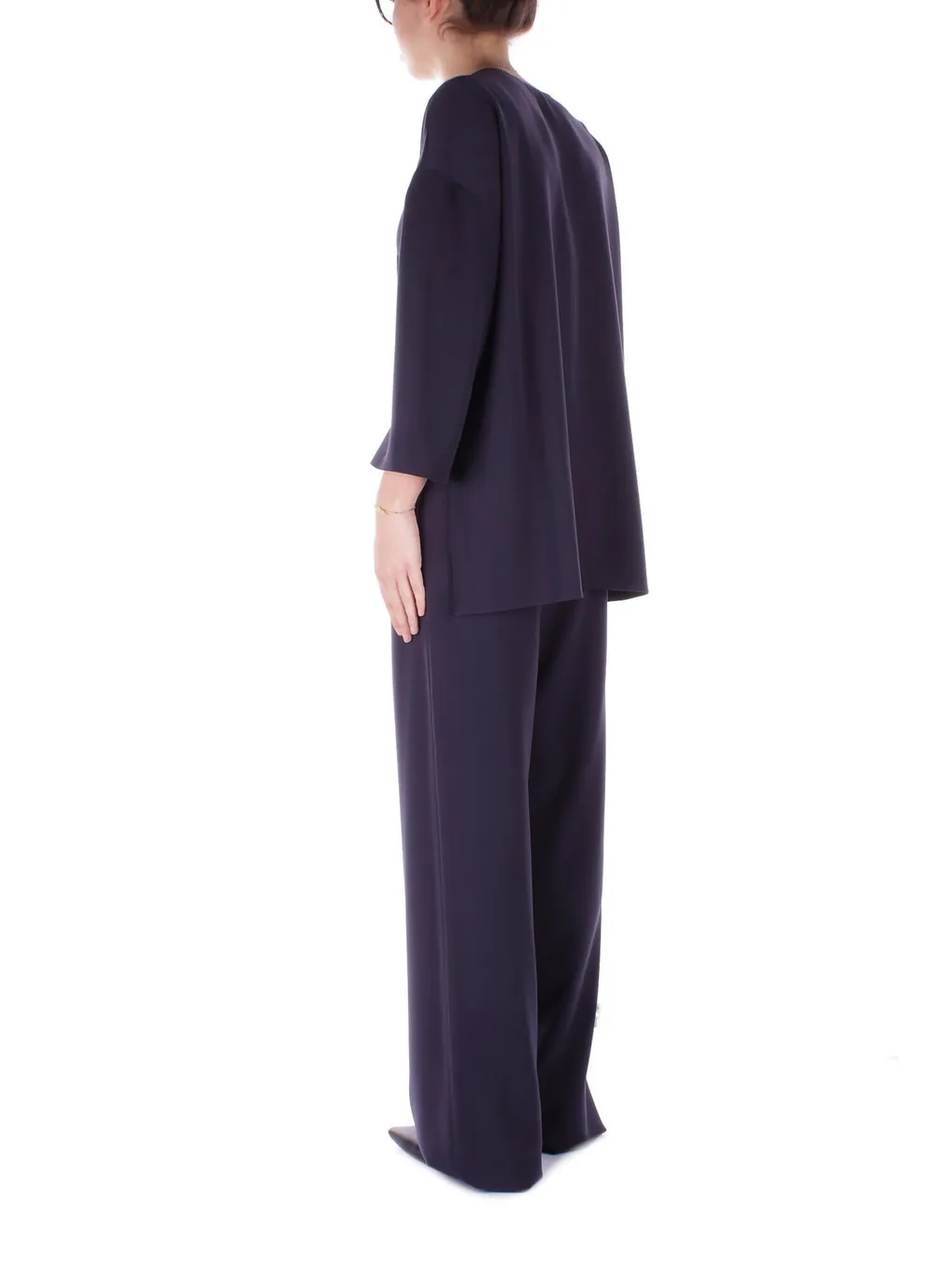 Keyhole Neck Side Slit Blouse