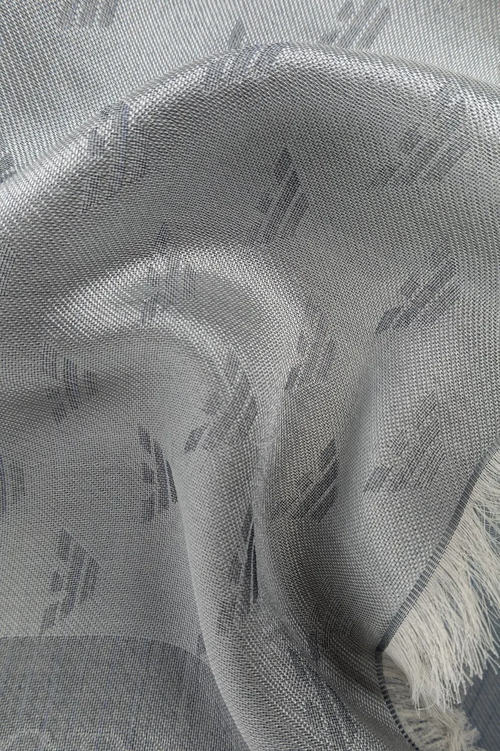 Logo Jacquard Frayed Hem Scarf