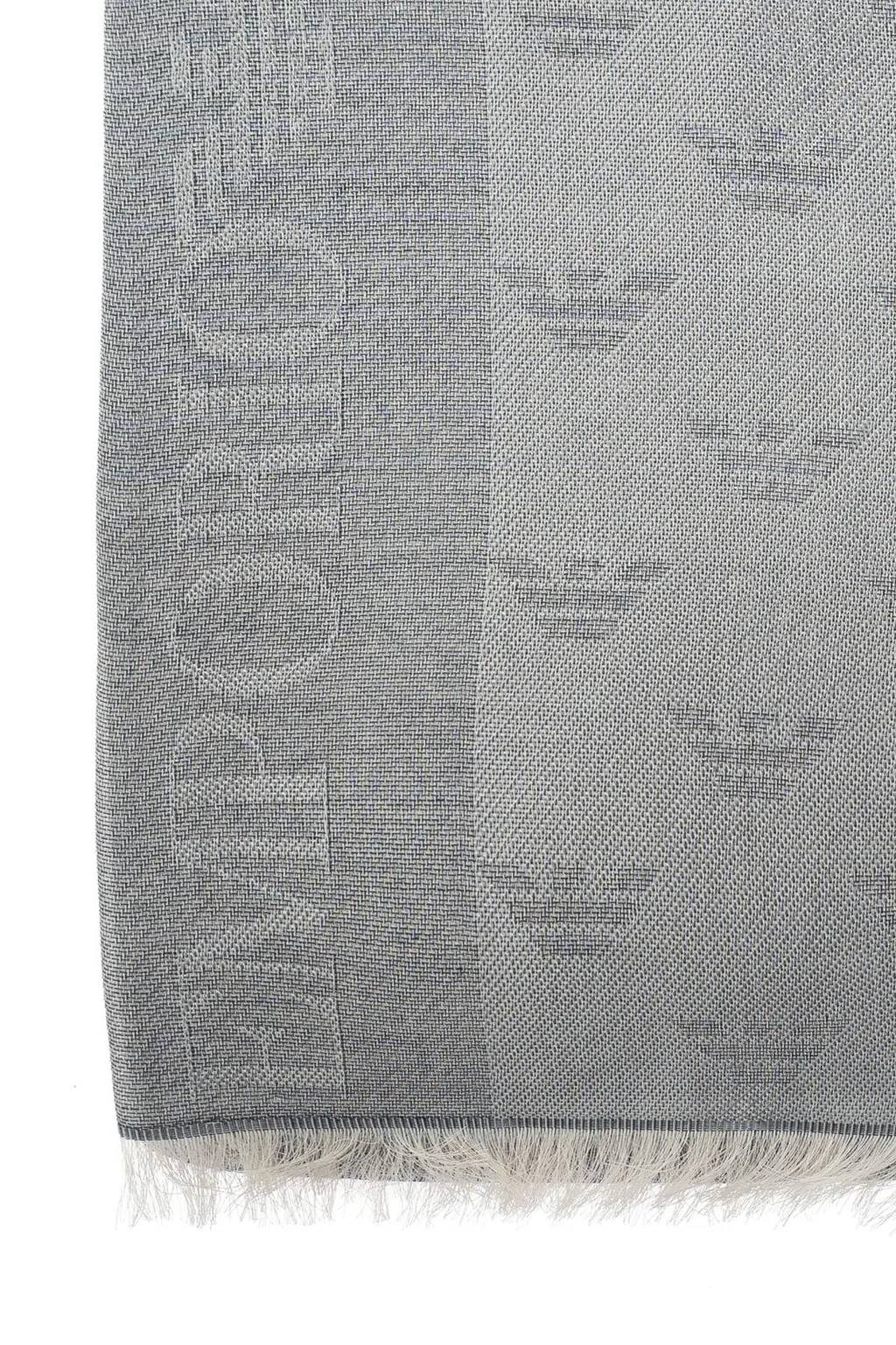 Logo Jacquard Frayed Hem Scarf