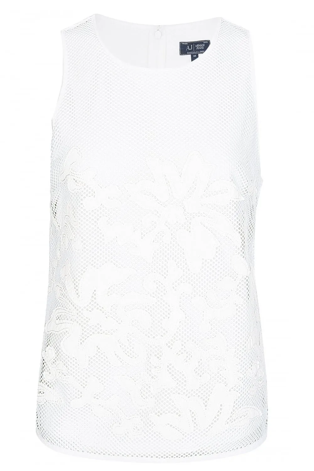 Lace Patterned Mesh Top