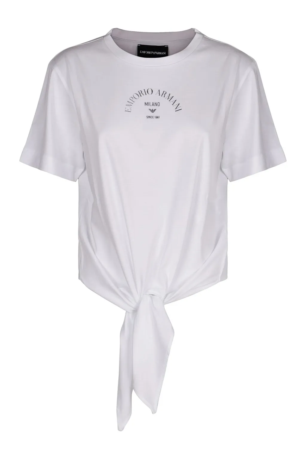 Logo Printed Front-Tie T-Shirt