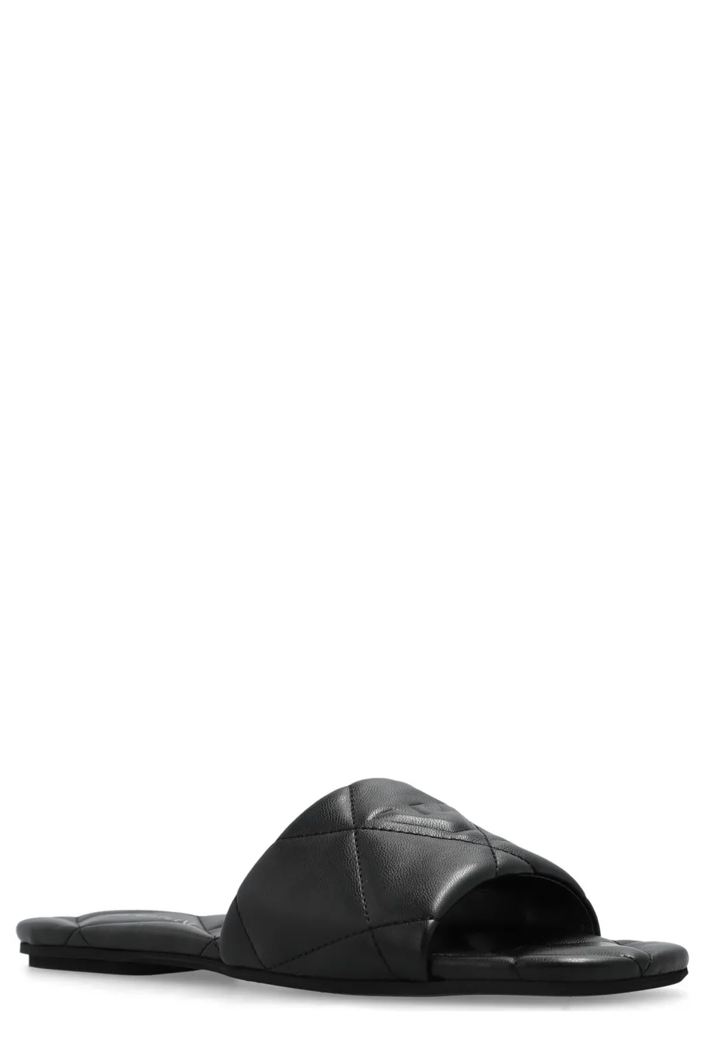 Quilted Open-Toe Slippers