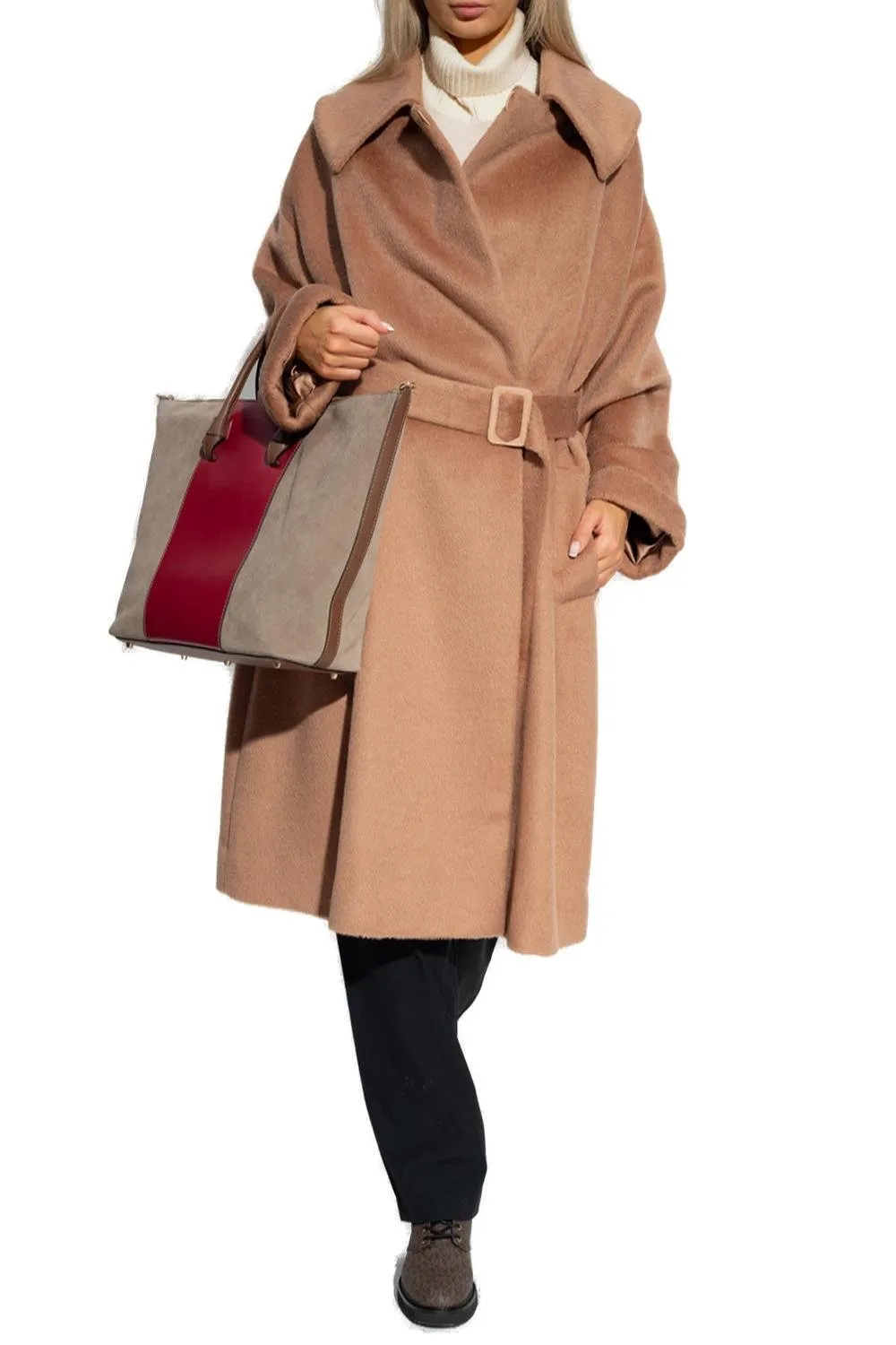 Belted Long-Sleeved Coat