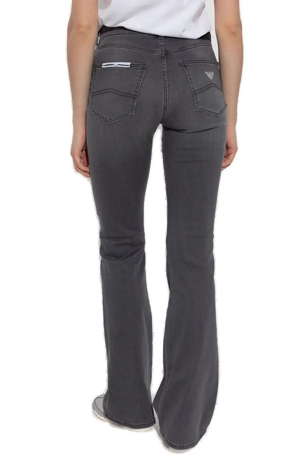Logo Printed Flared Jeans