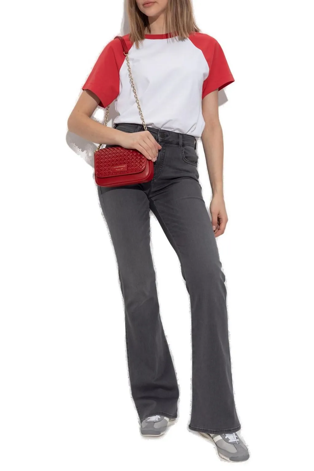Logo Printed Flared Jeans