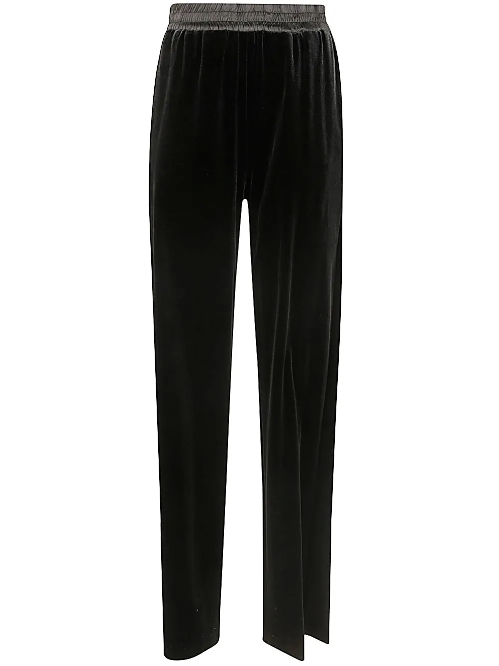 Straight-Leg Velvet Loose-Fit Trousers