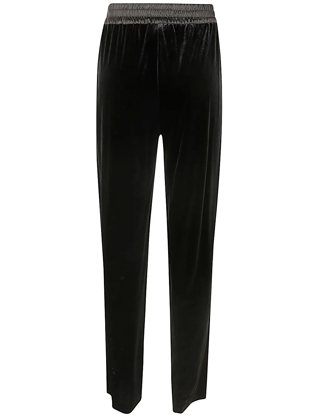 Straight-Leg Velvet Loose-Fit Trousers