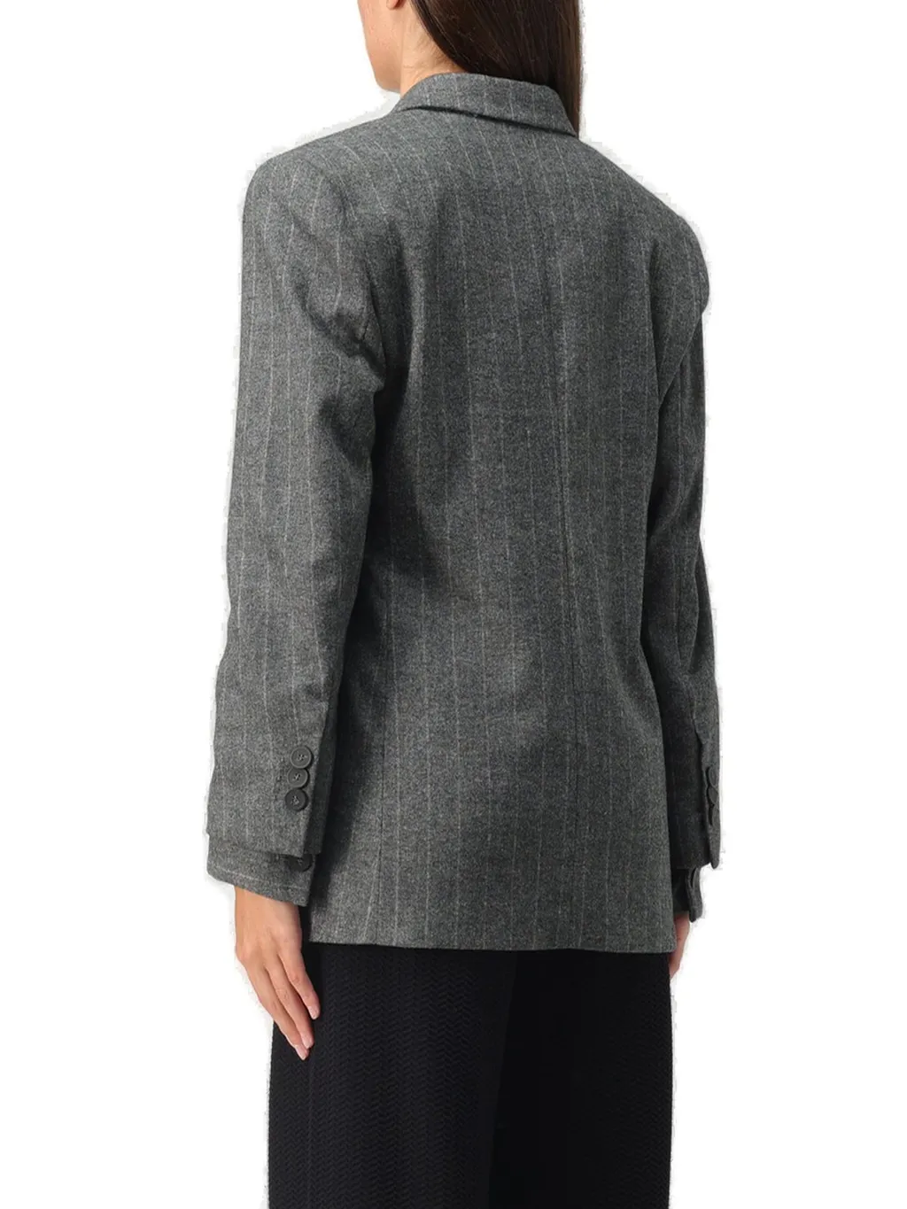 Pinstriped Buttoned Blazer