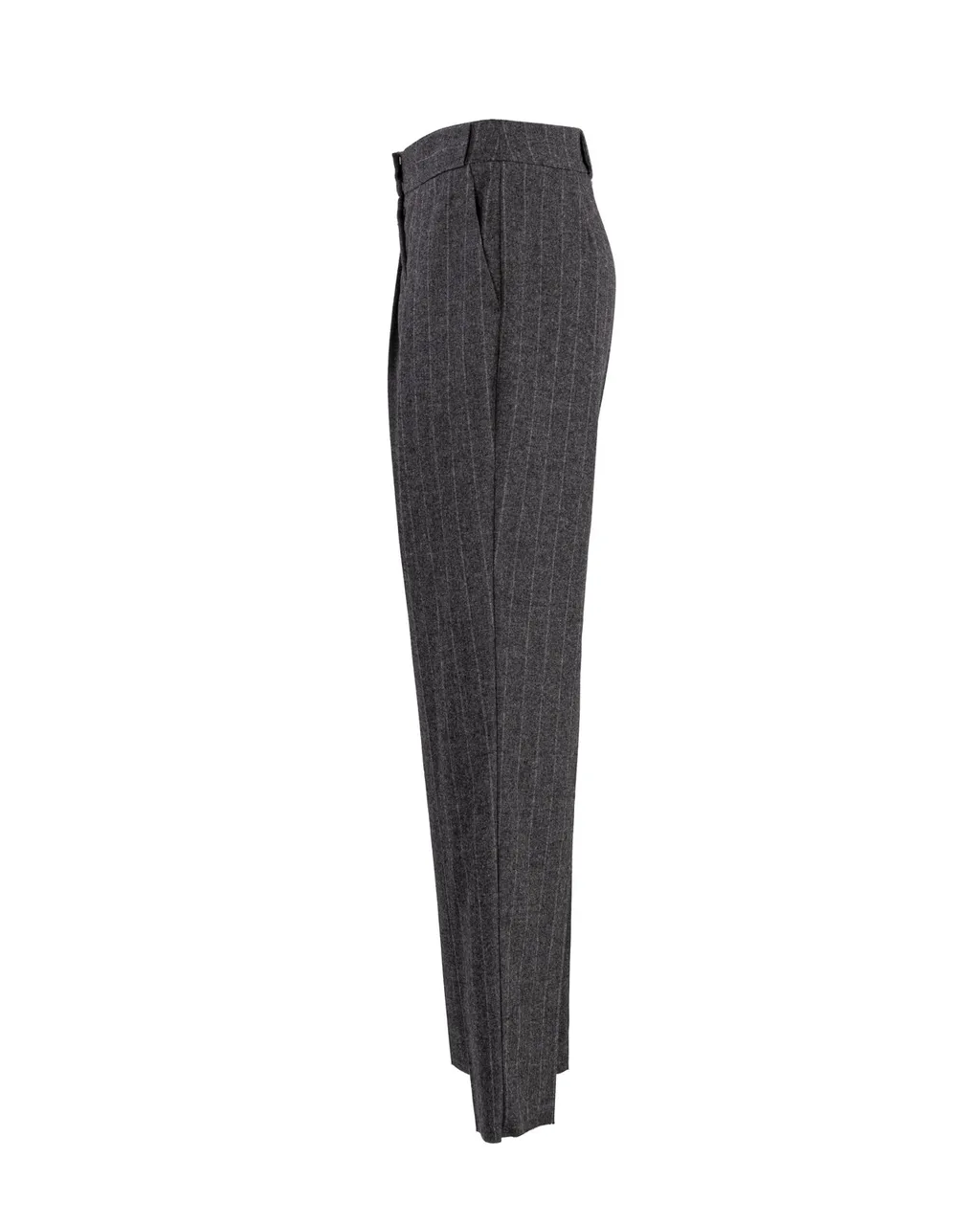 Pinstripe Striped Tapered Leg Trousers