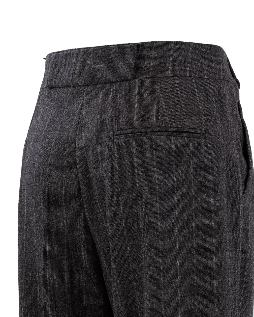 Pinstripe Striped Tapered Leg Trousers