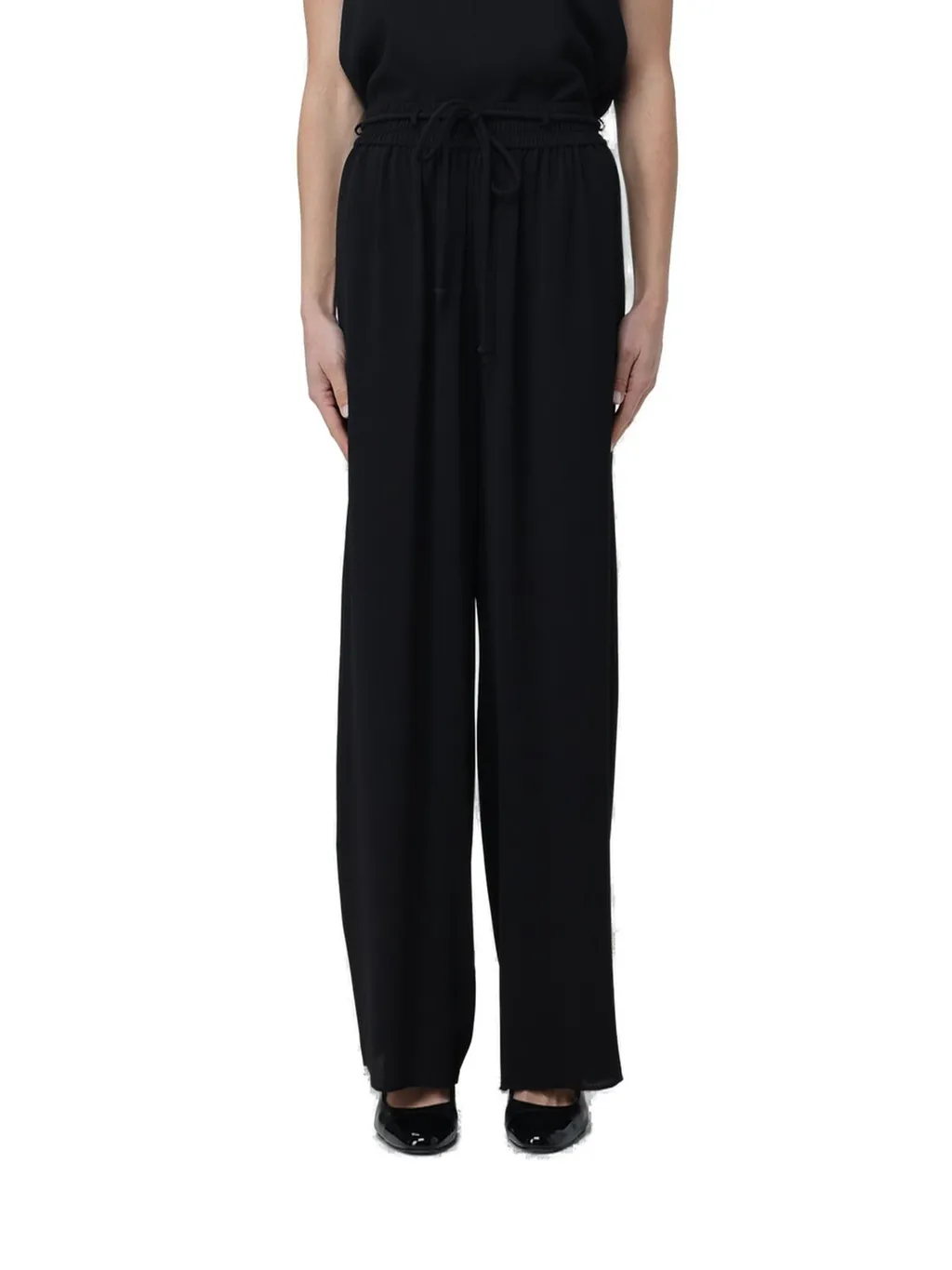 Elasticated-Waist Drawstring Trousers