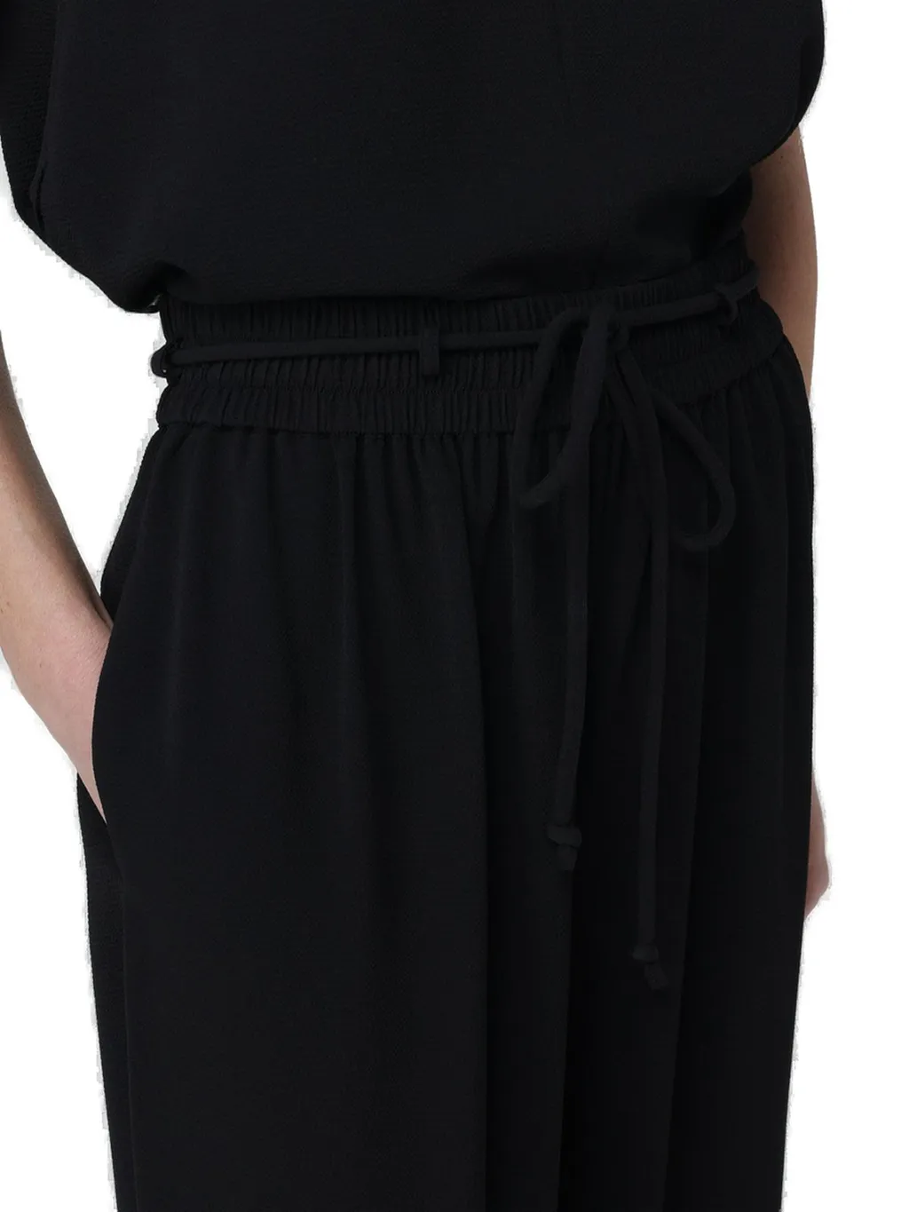 Elasticated-Waist Drawstring Trousers