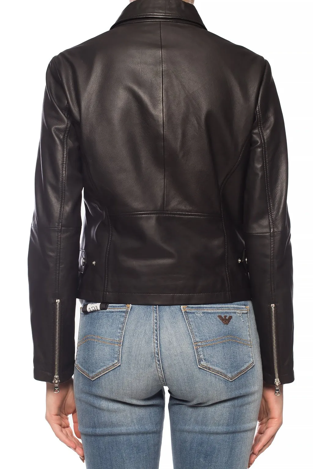 Long-Sleeved Zipped Biker Jacket