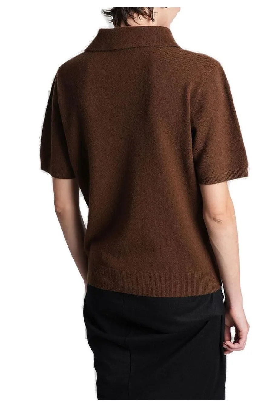 Buttoned Knit Polo Shirt