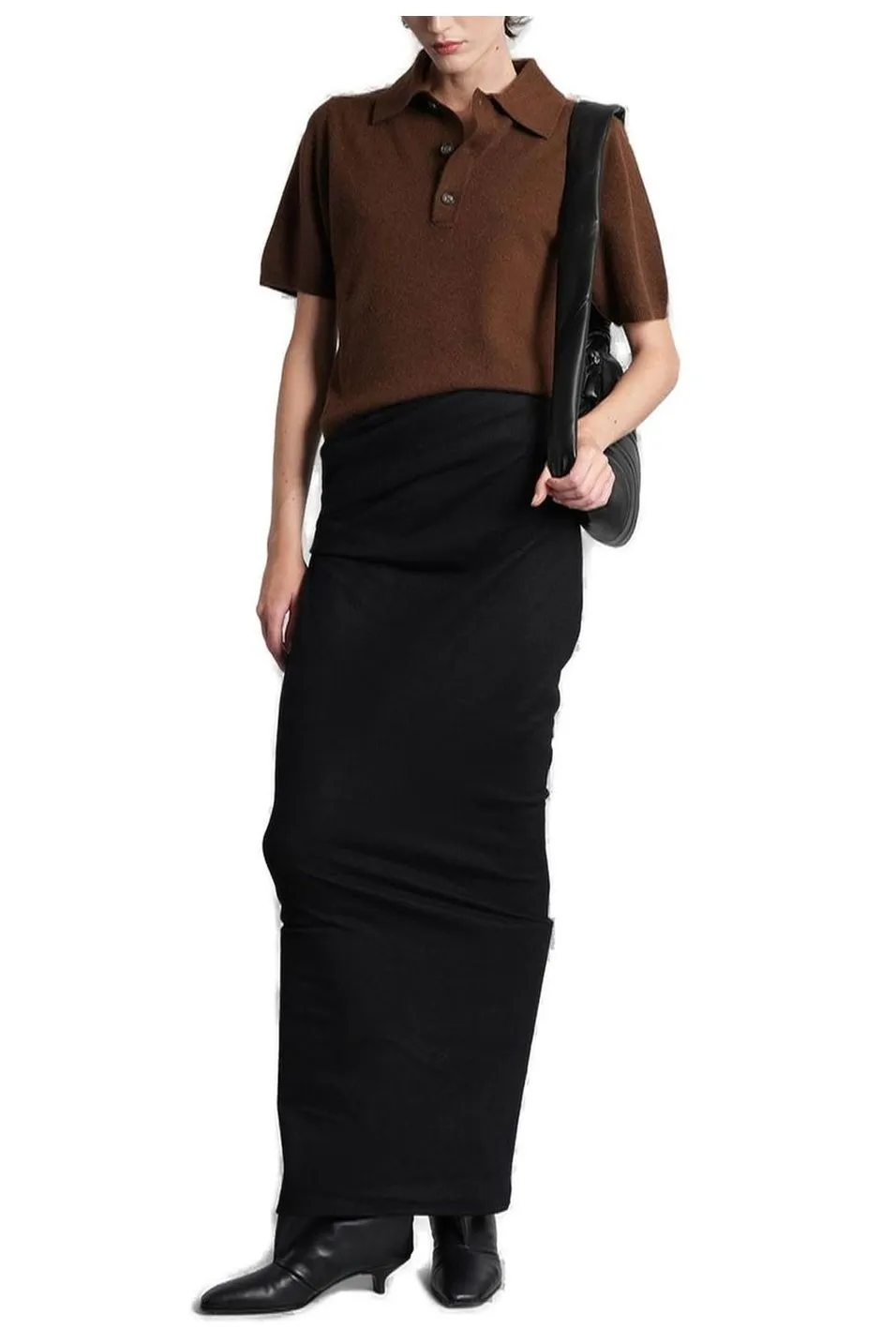 Buttoned Knit Polo Shirt