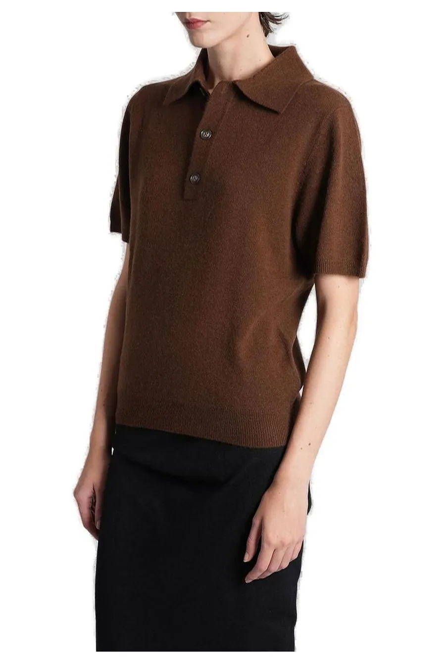 Buttoned Knit Polo Shirt