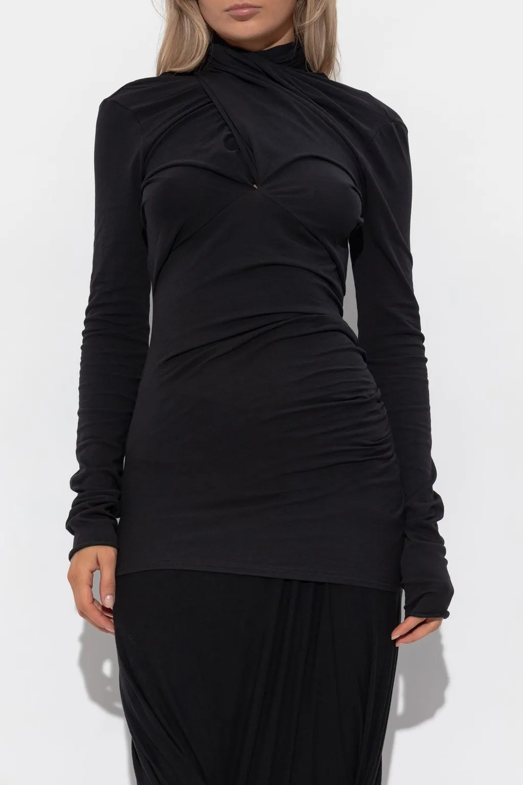 Draped Long-Sleeve Top