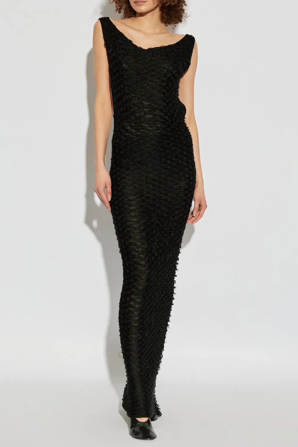 Textured Backless Maxi Dress