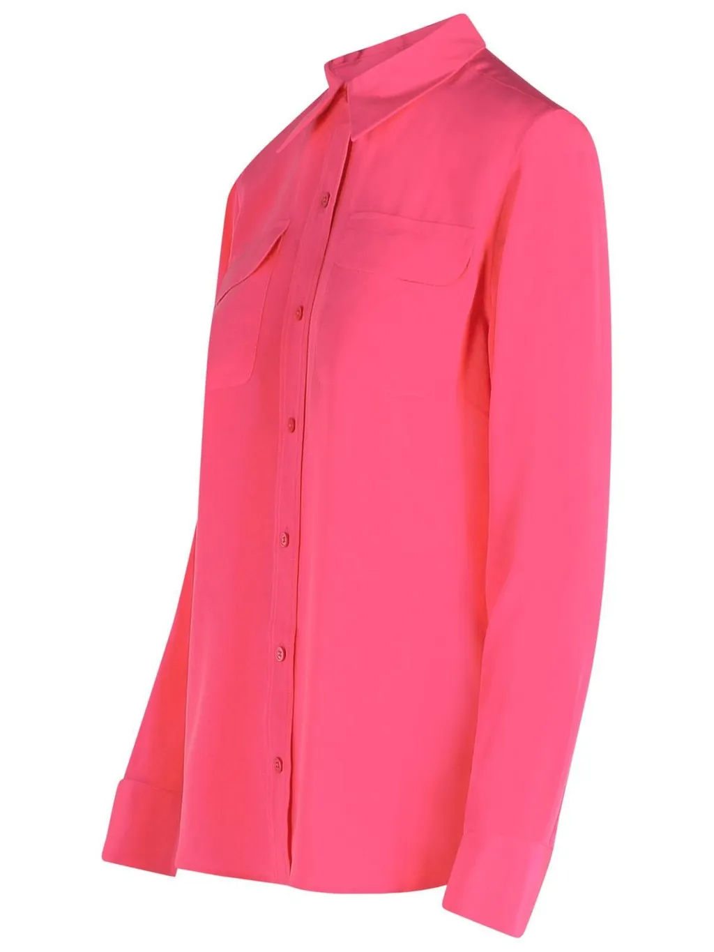 Pleated Button-Up Shirt