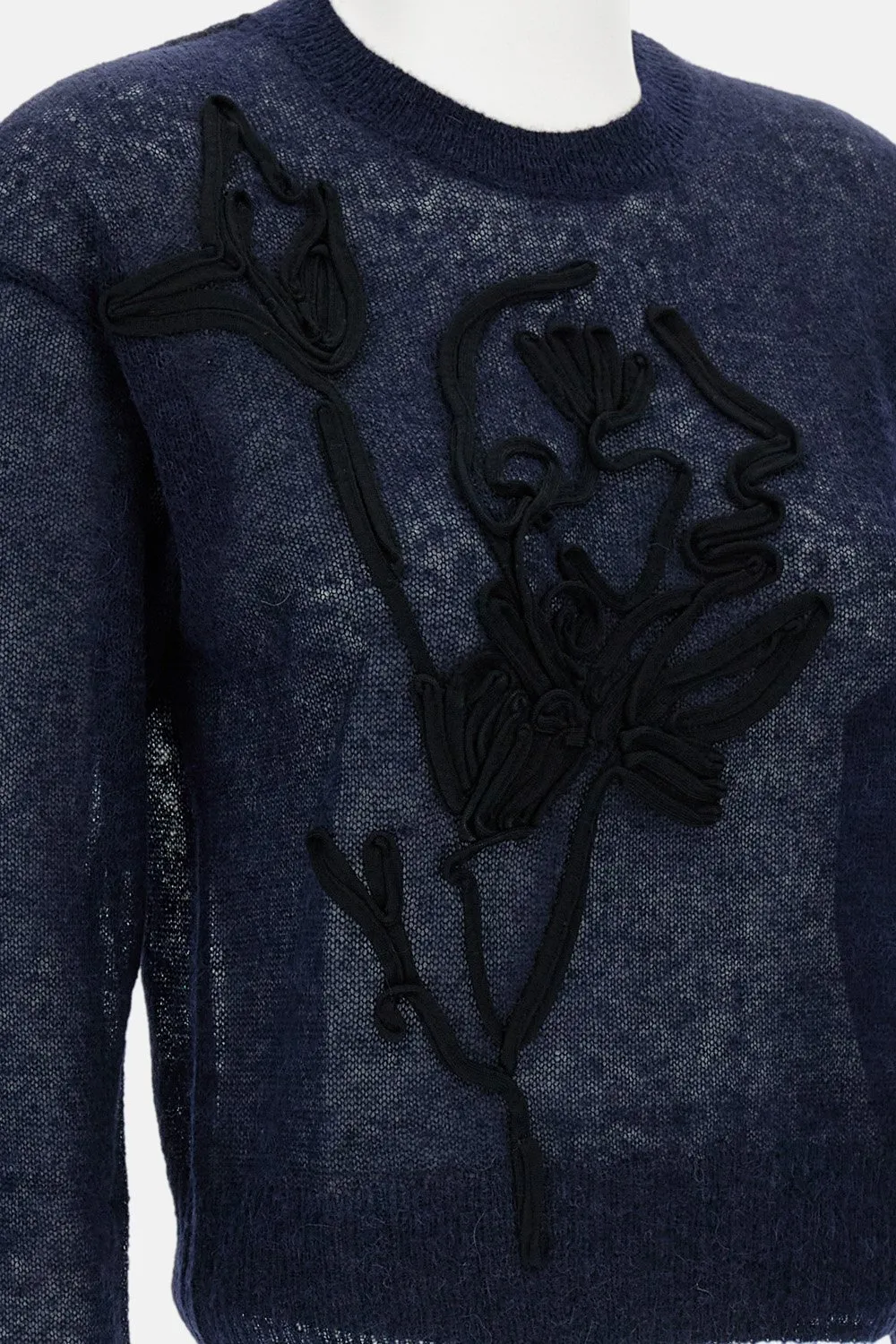 Floral Embroidered Crewneck Jumper