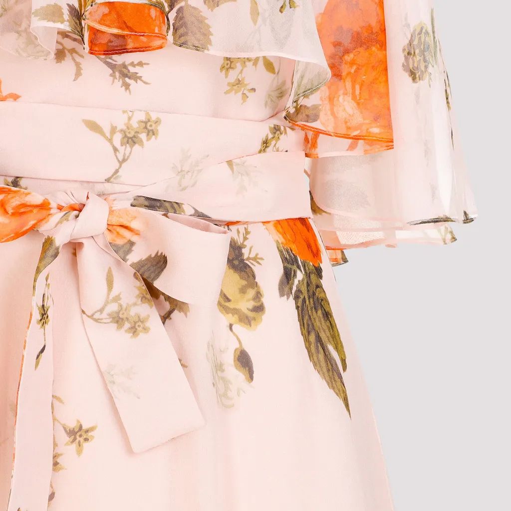 Floral Cape Maxi Dress