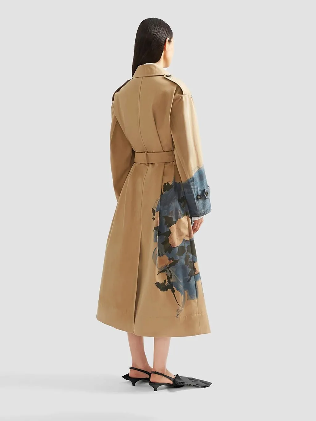 Brushstroke Cotton Twill Trench Coat