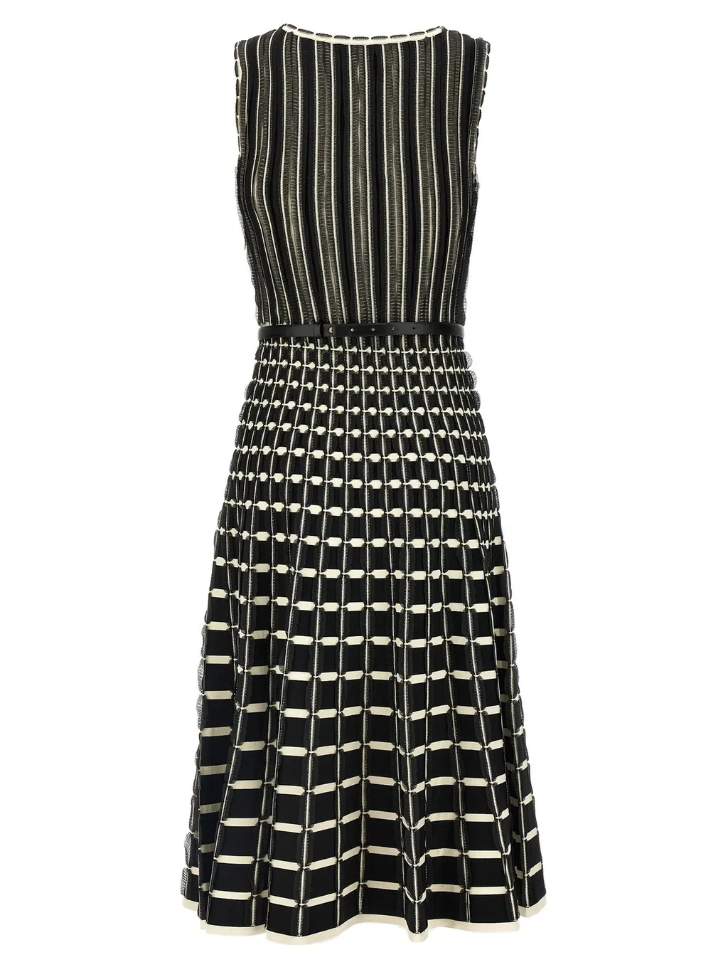 Micro-Ruffles Midi Dress
