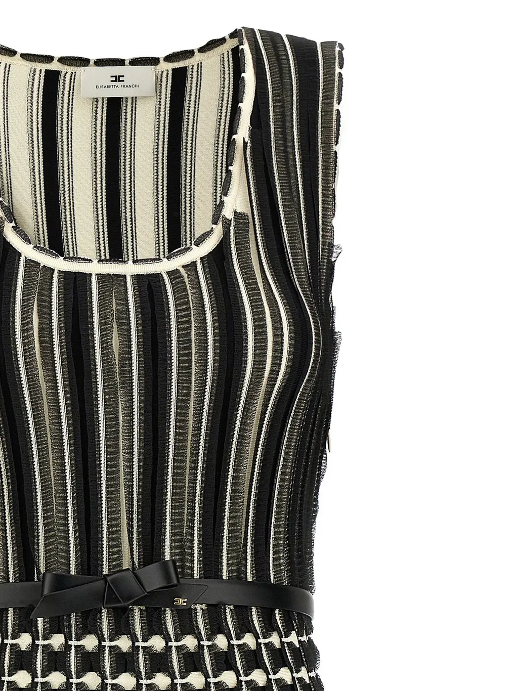 Micro-Ruffles Midi Dress