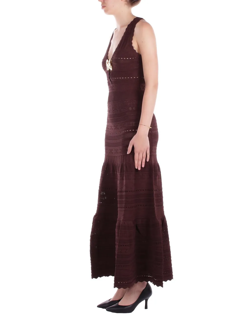 Openwork Sleeveless Maxi Dress