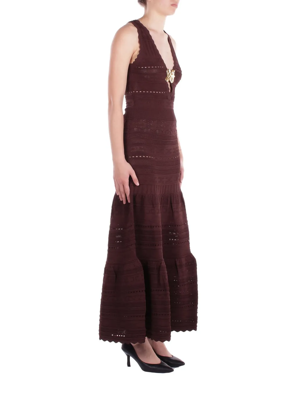 Openwork Sleeveless Maxi Dress