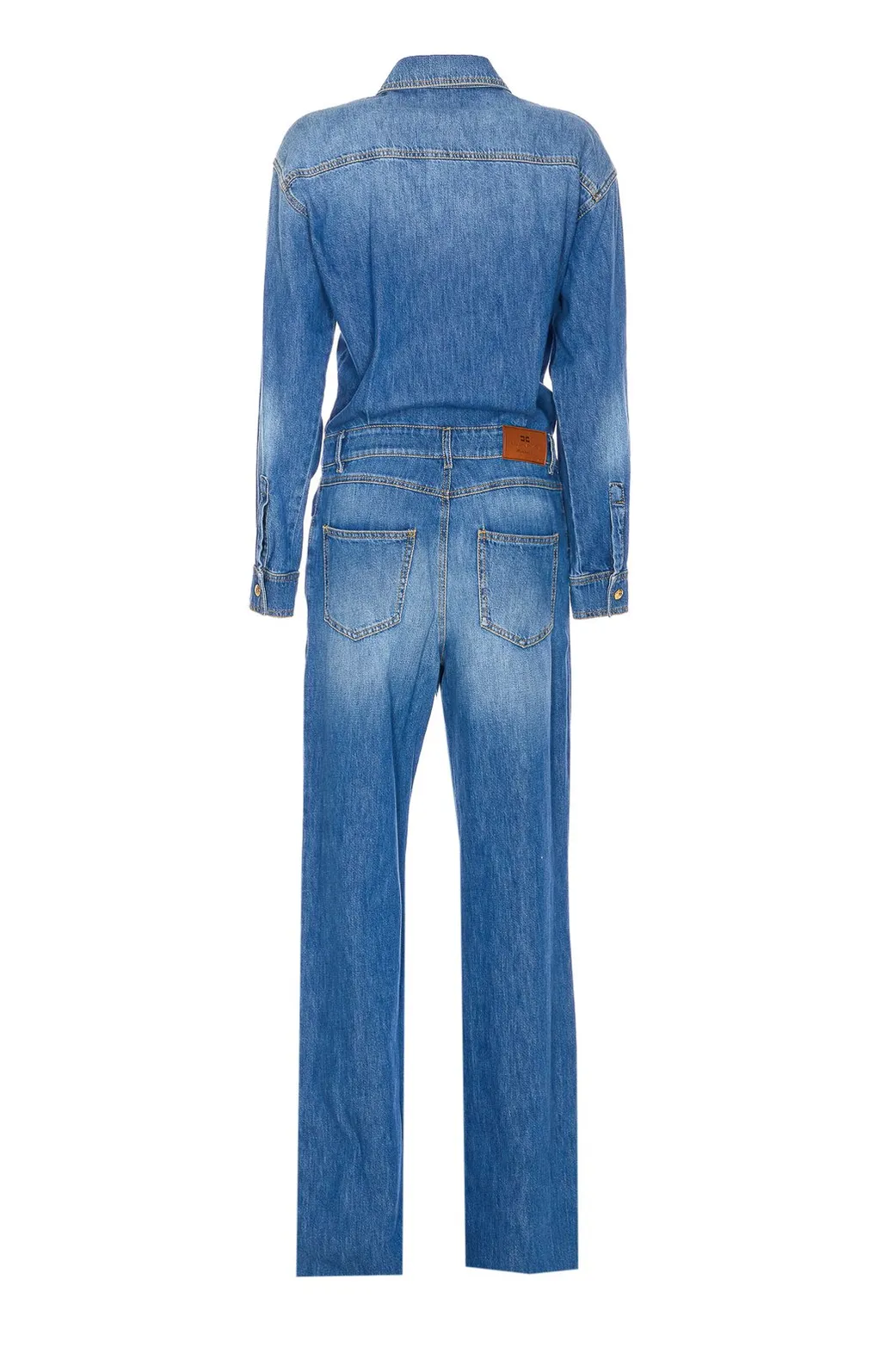 Logo Detail Denim Jumpsuit