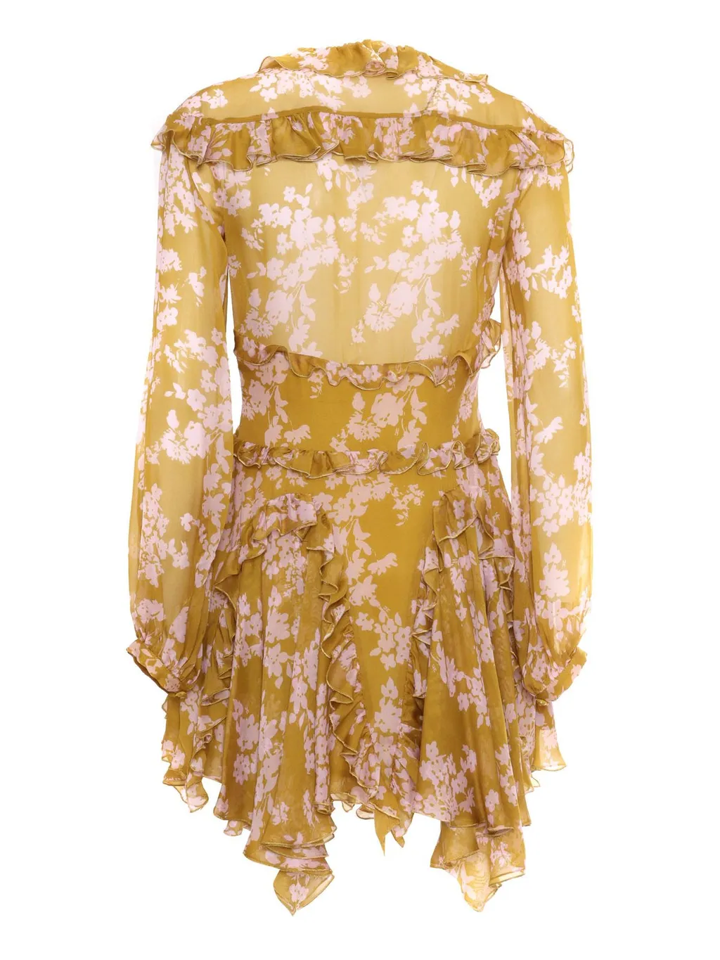 Ruffles Voile Printed Dress