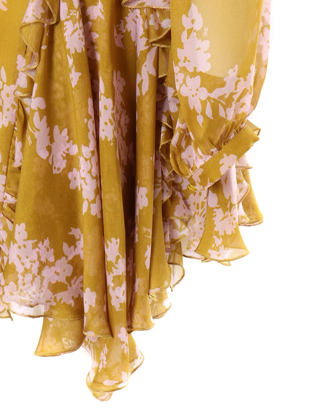 Ruffles Voile Printed Dress