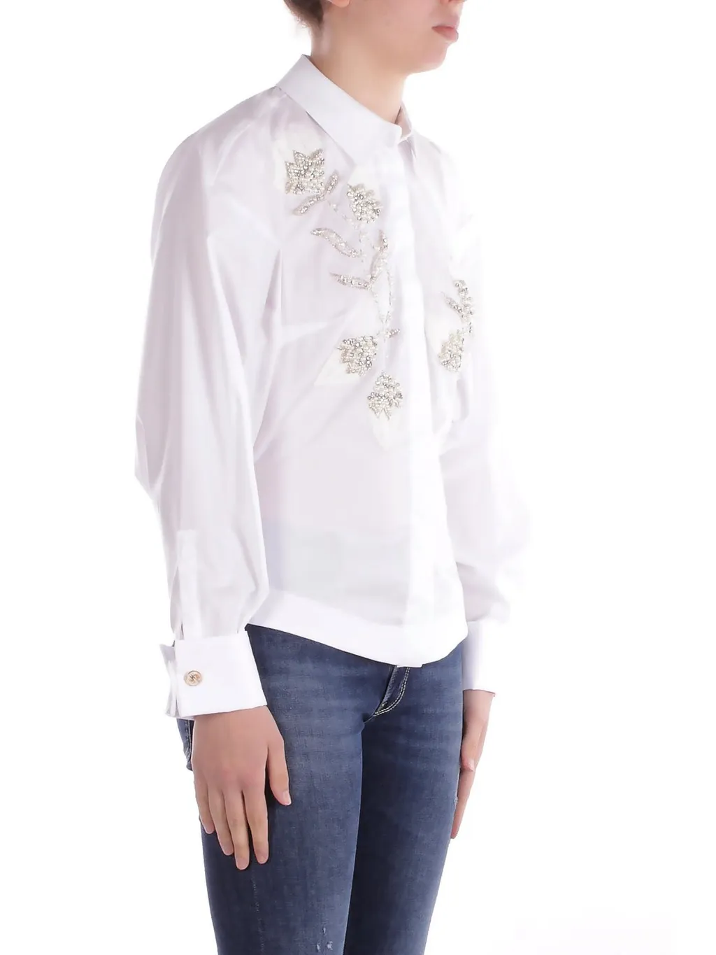 Floral Embroidered Poplin Shirt
