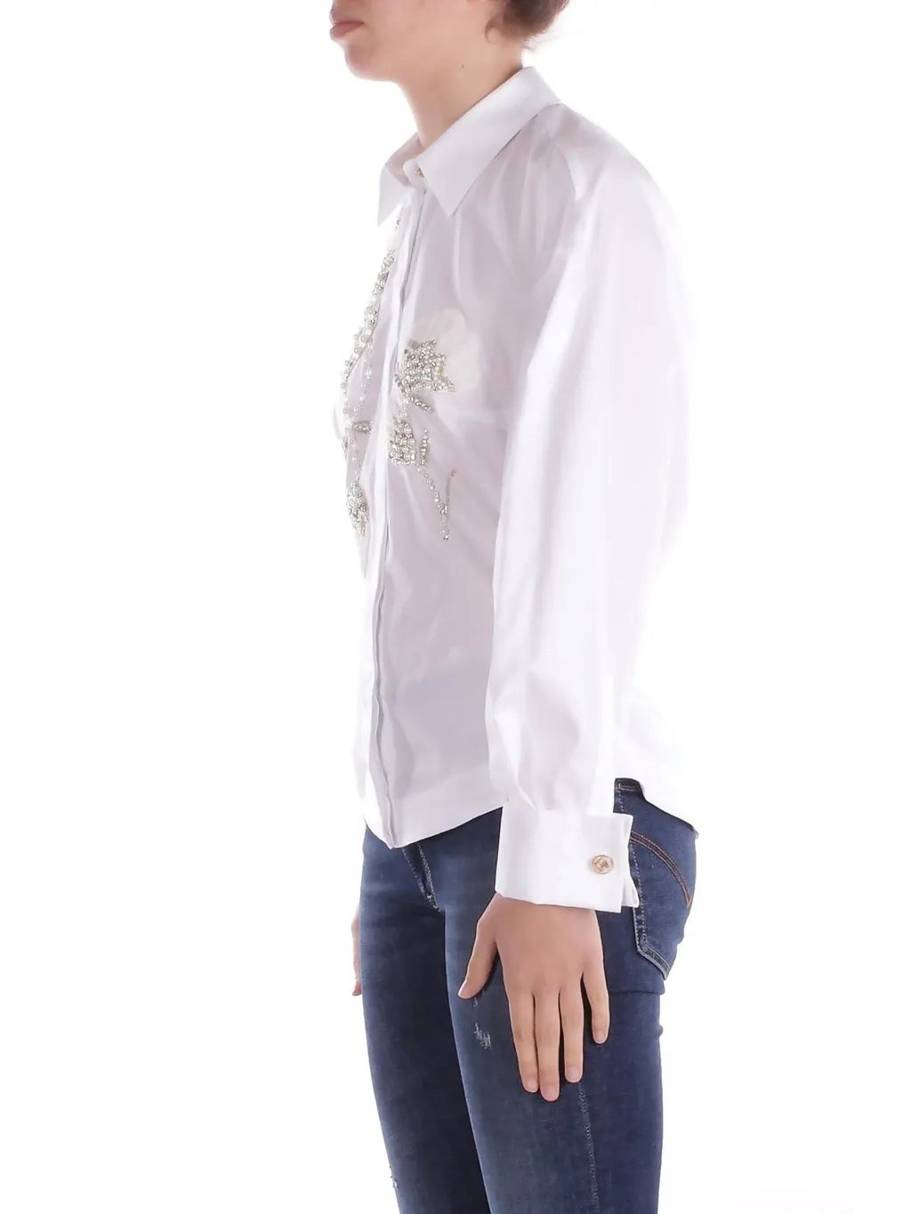 Floral Embroidered Poplin Shirt