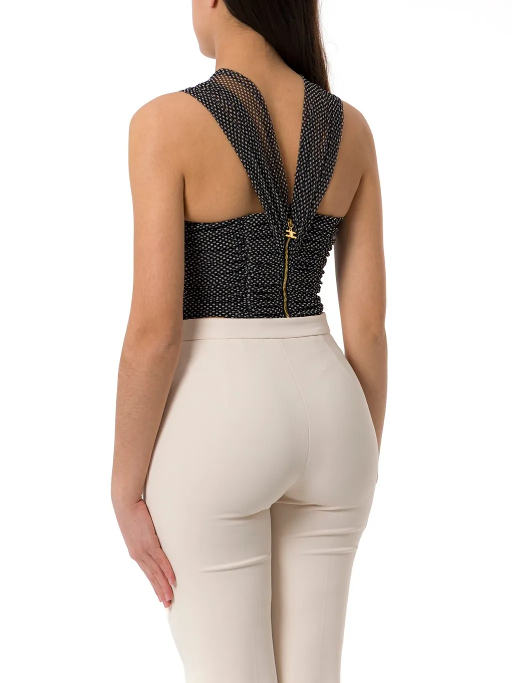 Polka Dot Printed Tulle Top