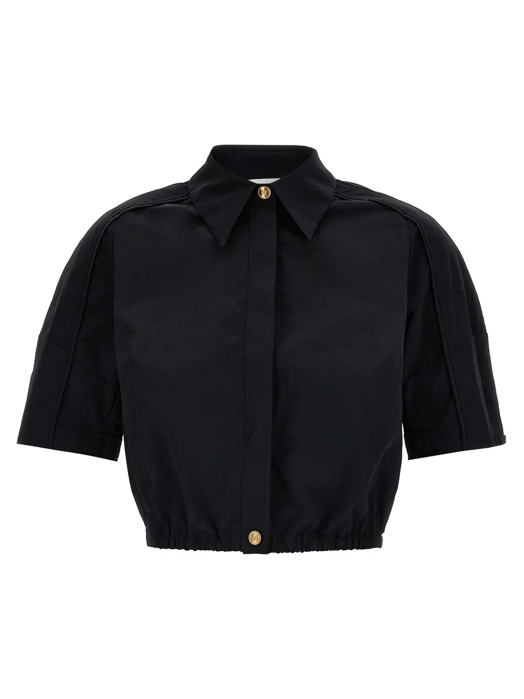 Button-Up Cropped Blouse
